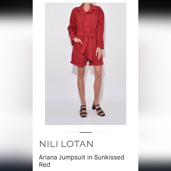 NILI LOTAN ARIANA JUMPSUIT IN SUNKISSED RED - Picture 3 of 12
